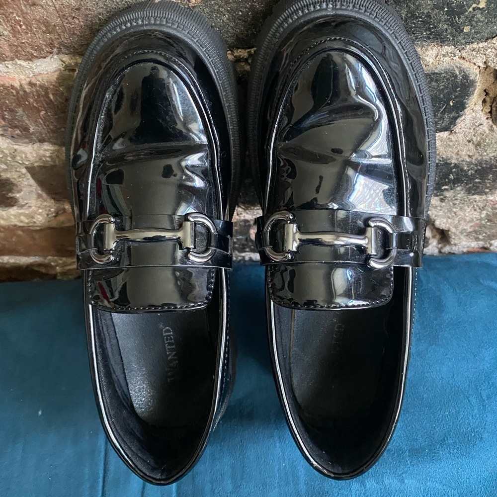 Wanted Glossy Black Loafers
